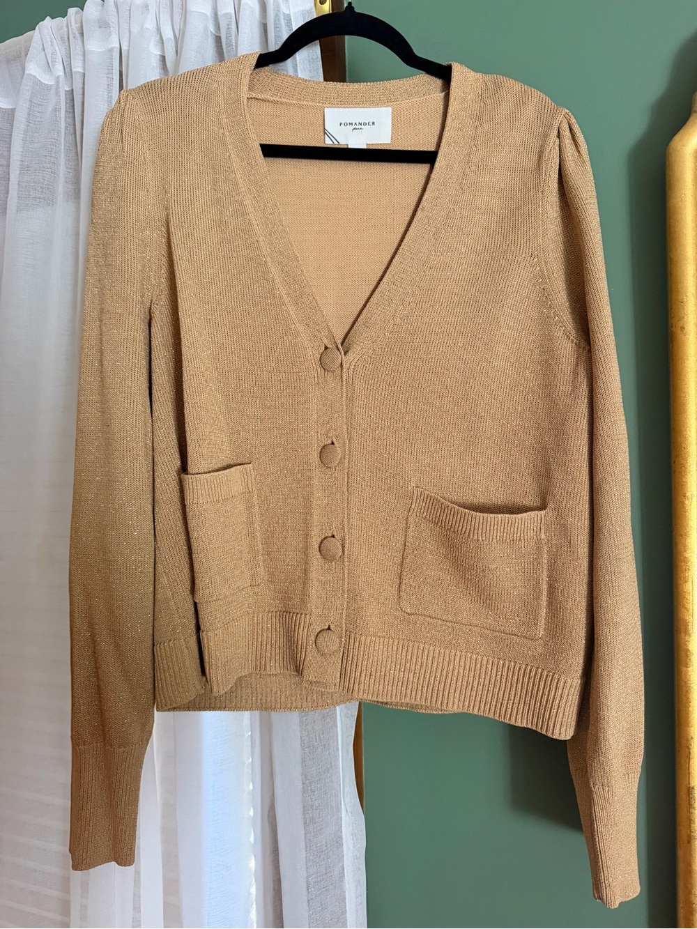 Tuckernuck gold metallic cardigan